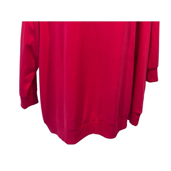 Torrid Top Wmns Plus Size 4 Dark Pink Off Shoulder Sweatshirt Floral Cutouts NEW - Picture 6 of 13